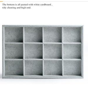 Oirlv Velvet 12 Grid Stackable Jewelry Trays Bracelet/Bangle/Watch/Earring/Ring